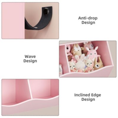 Kids Toy Storage Organizer, Kids Bookshelf with 2 Bookshelfs