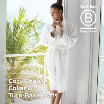 Plush Bath Robe | White | Unisex, Large/X-Large | Viscose Material | Soft, Comfortable, & Wicks Moisture