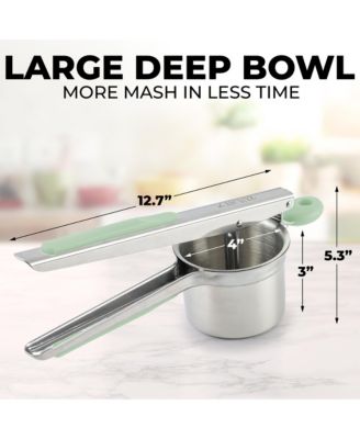 Stainless Steel Potato Masher – Heavy Duty Ricer Tool, Press & Mash Design