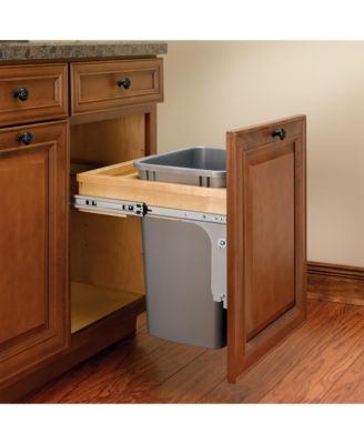 Pullout Top Mount Trash Can 35 qt., Silver, 4WCTM-1816DM-1