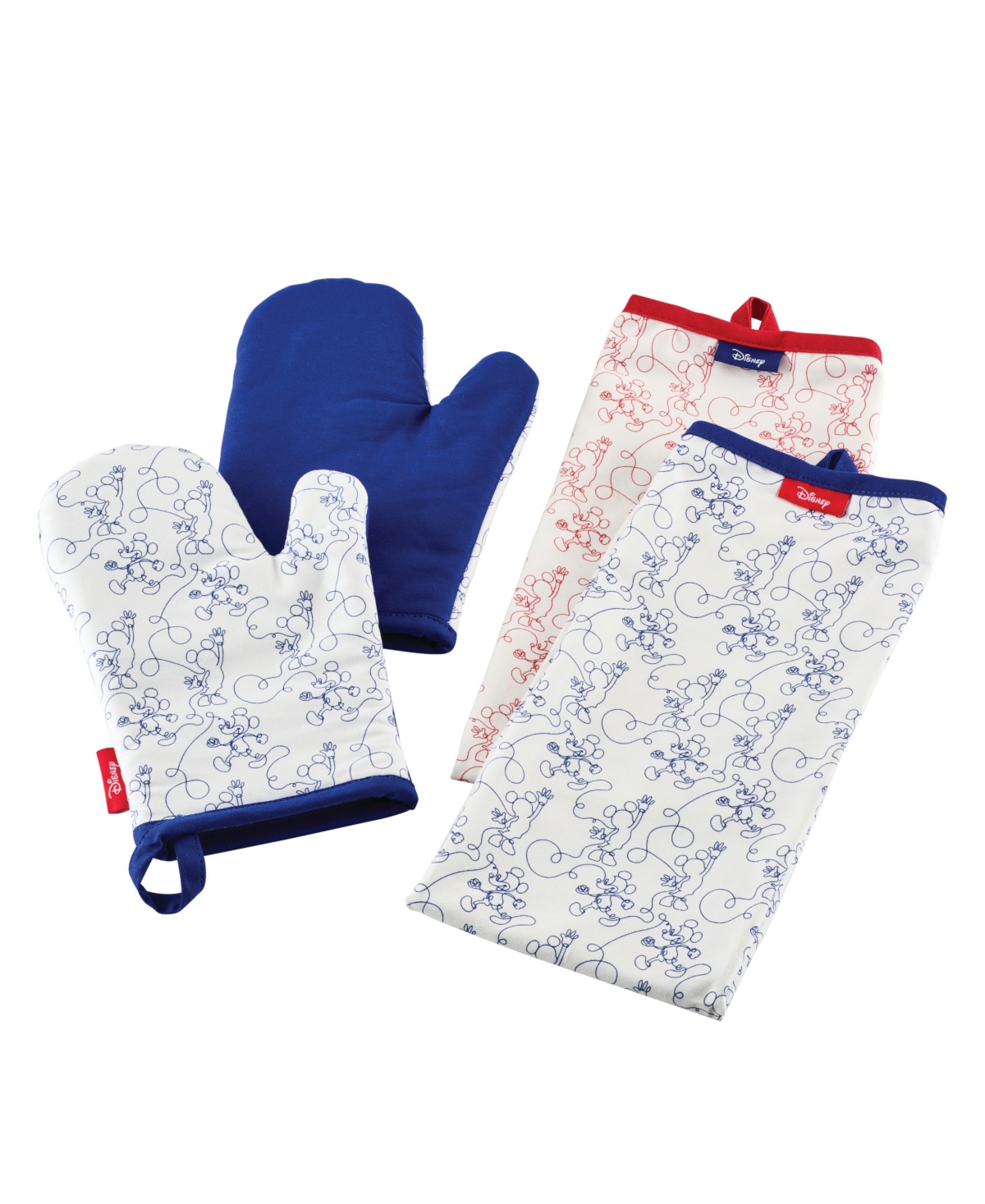 Bon Voyage 4-Piece Oven Mitt and Kitchen Towels Set - Mixed Color