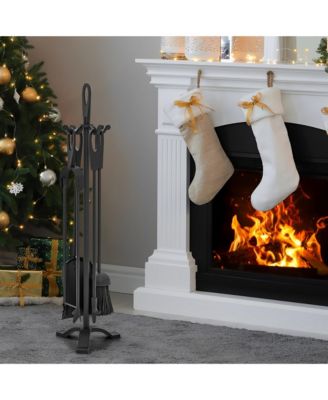 5 Pieces Fireplace Tool Set Fireplace Accessories with Poker