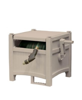 100 Ft Capacity Stationary Resin 5/8" Garden Hose Reel Hideaway (2 Pack)