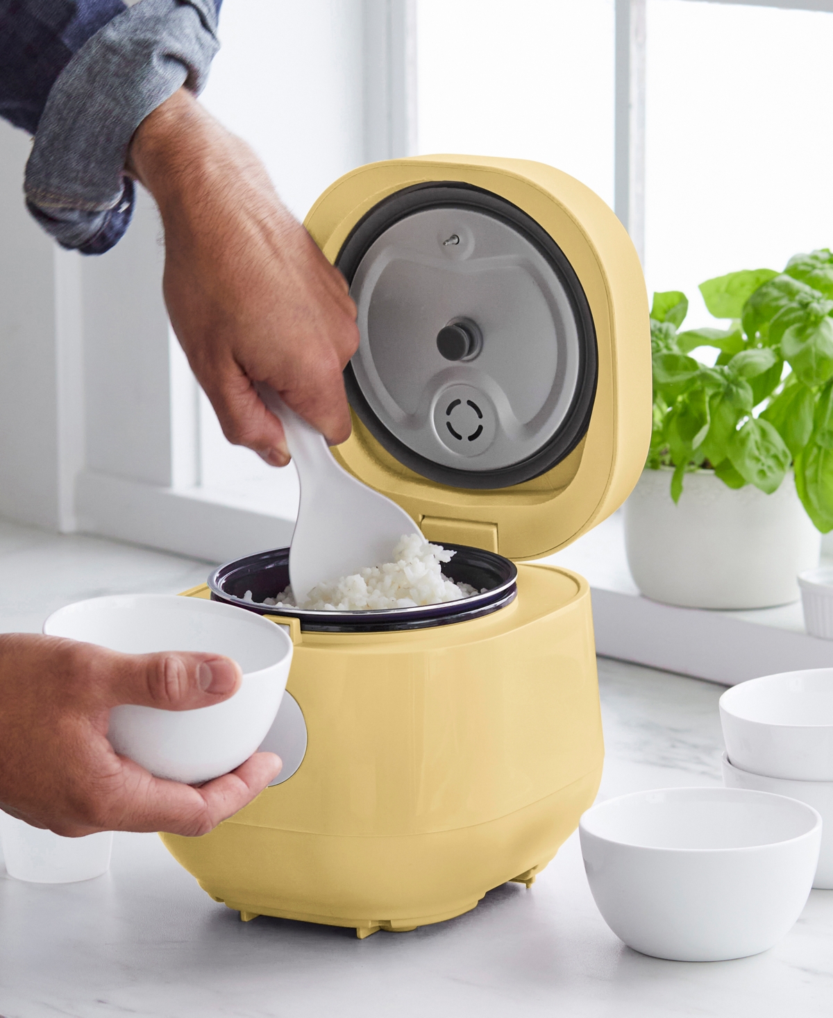 Greenlife Ceramic Nonstick Healthy Go Grains Rice Cooker In Butter Yellow