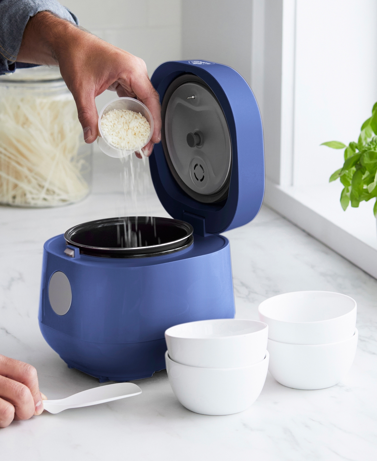 Greenlife Ceramic Nonstick Healthy Go Grains Rice Cooker In Blue