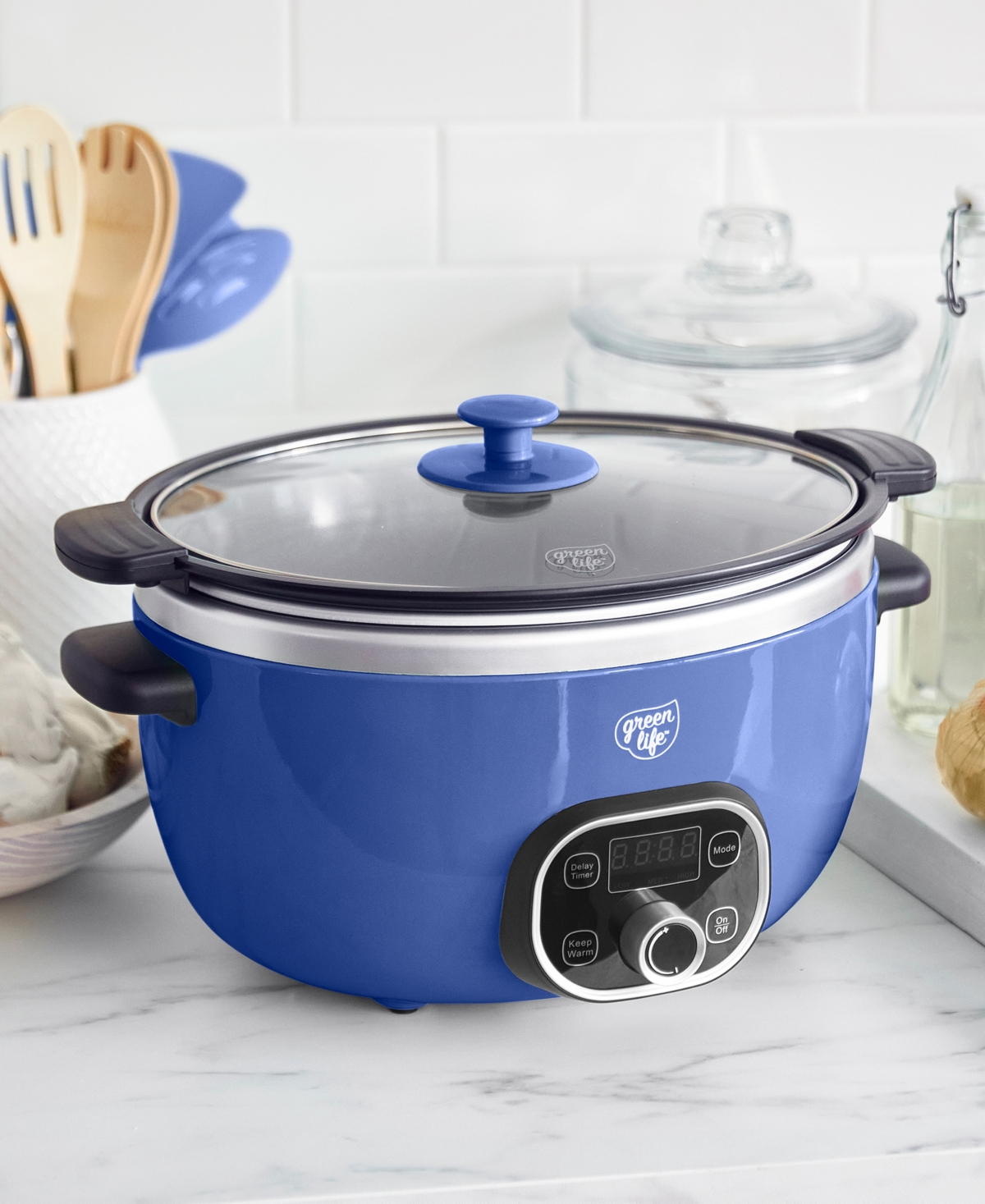 Greenlife Ceramic Nonstick Healthy Cook Duo Slow Cooker In Blue