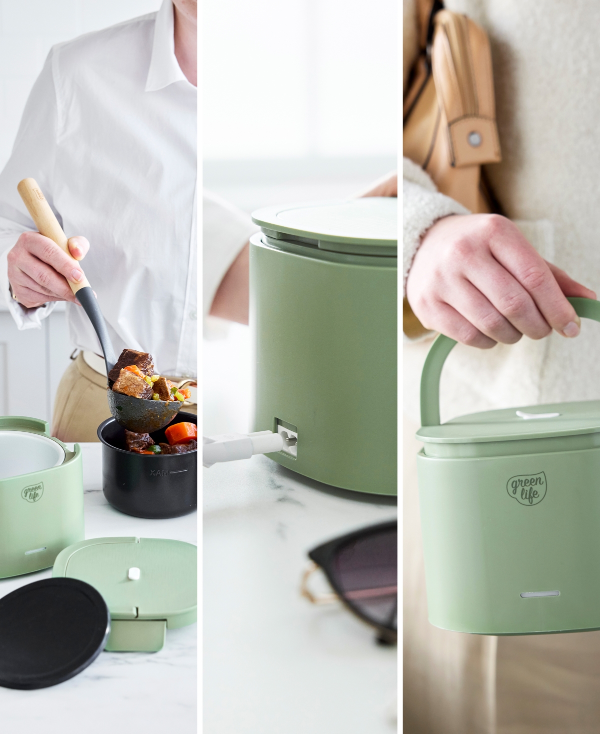 Greenlife 20 oz Healthy Electric Lunch Box In Taupe