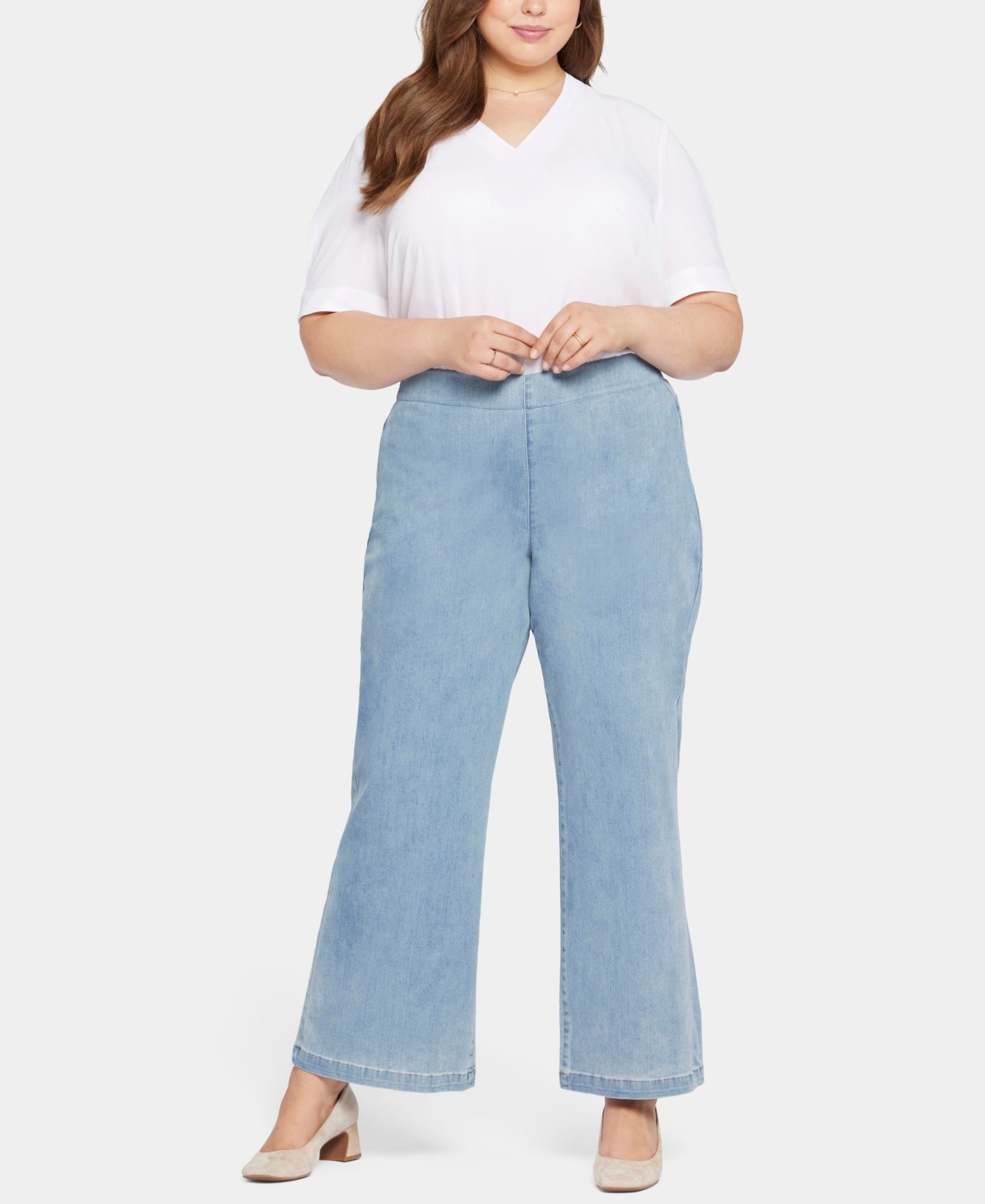 Plus Size Pull-On Teresa Wide Leg Jeans
