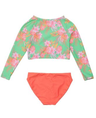 Big Girls Coastal Shells Sustainable Crop LS Rash Top Set