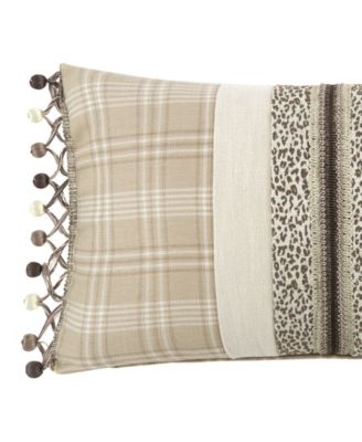 Bird Paradise Woven Checks Boudoir Dec Pillow, 20"x12"