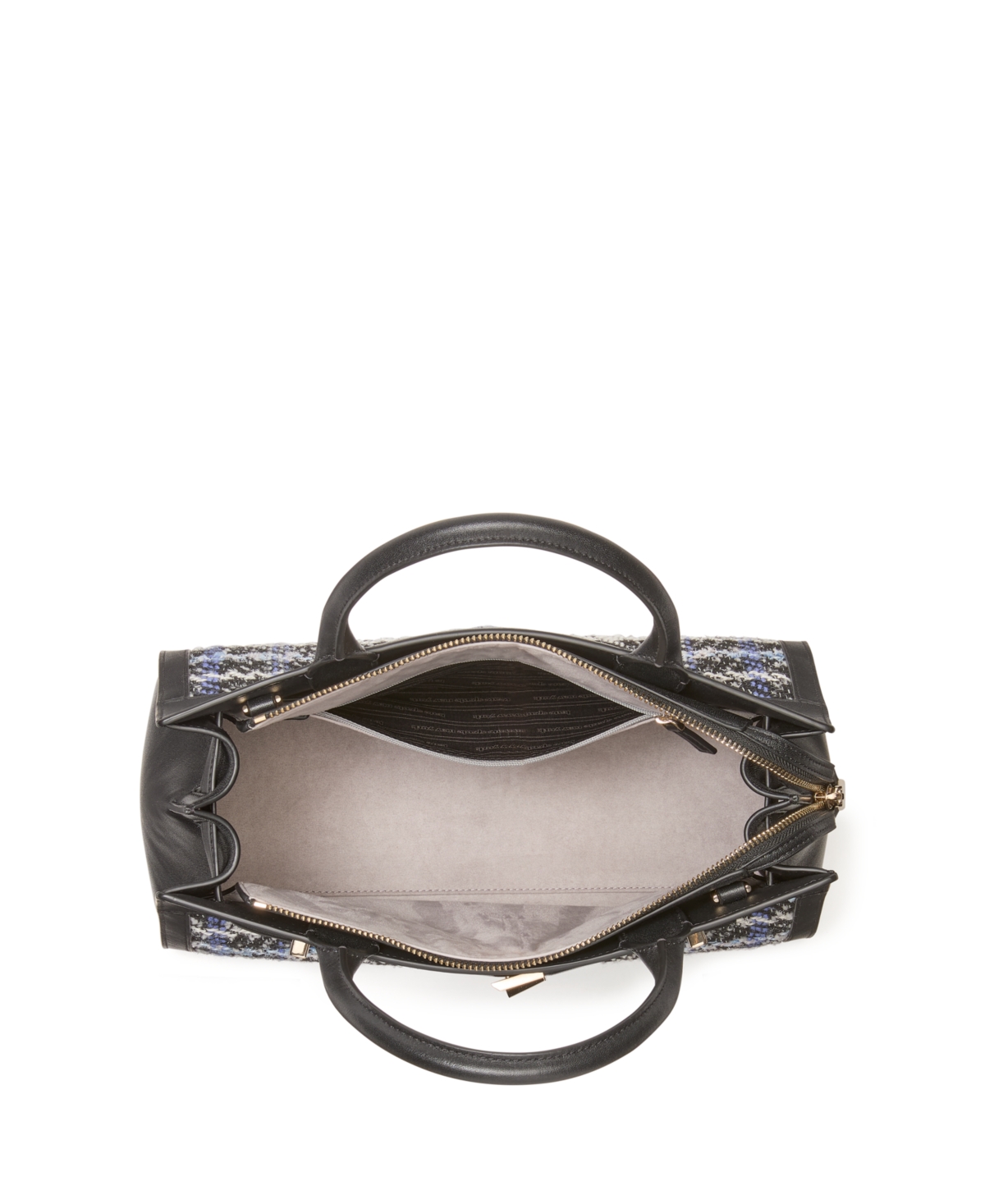 Kate Spade New York Deco Plaid Tweed Satchel Bag - Black Multi