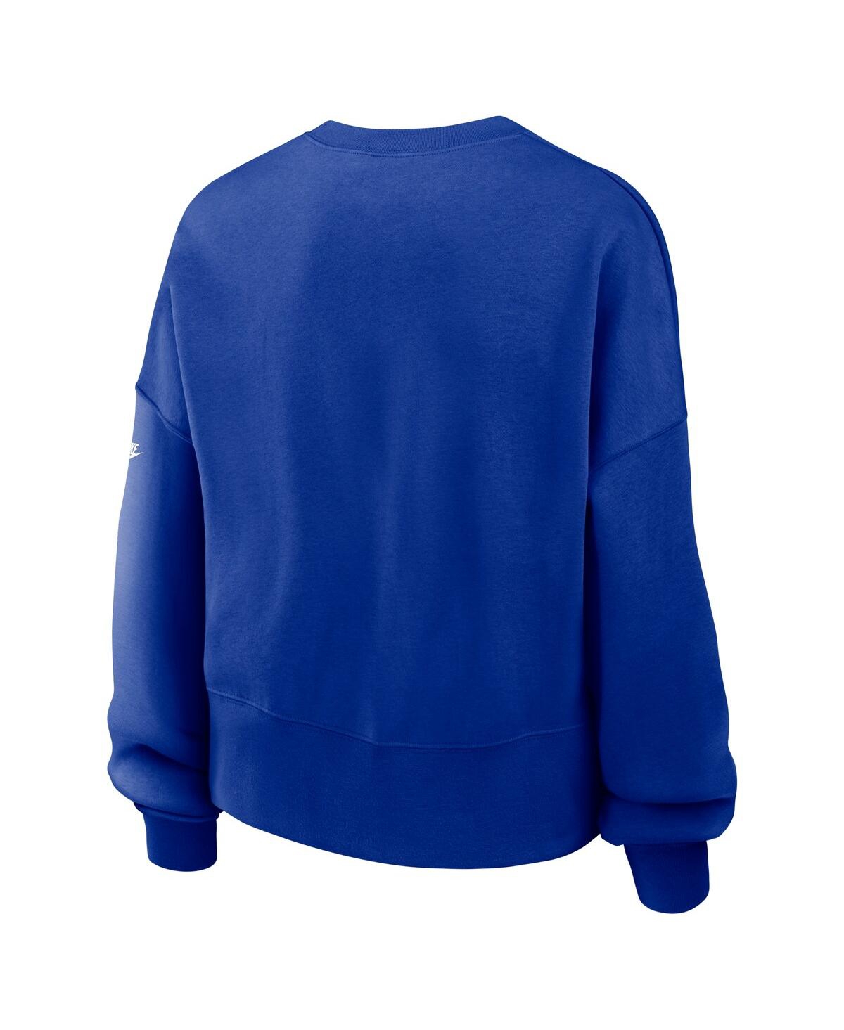 Nike Women's Royal Dallas Cowboys Oversized Long Sleeve Cropped Sweatshirt In Royal