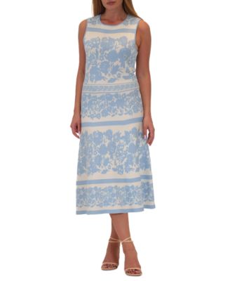 Donna Ricco - Women's Printed Jacquard Knit Shift Dress