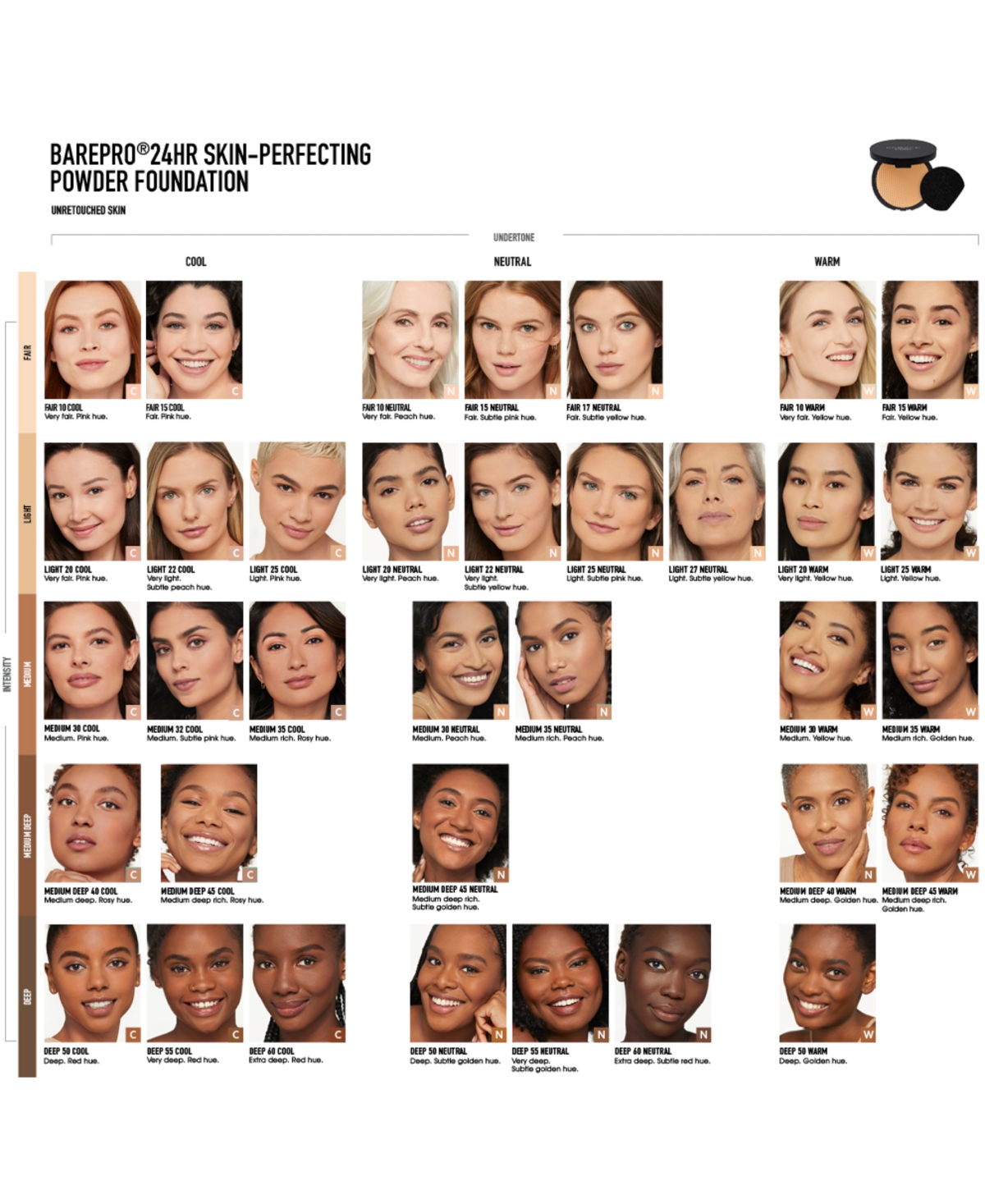 Bareminerals Barepro 24hr Skin Perfecting Powder Foundation In Deep 50 Cool