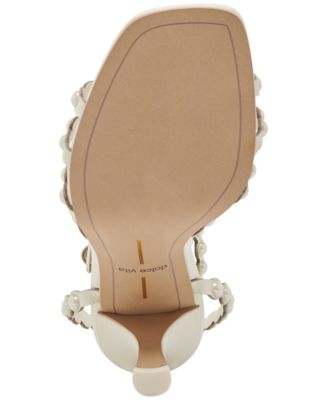 Dolce Vita Women's Hellen Pearl Strappy Two-Piece Stiletto Dress Sandals