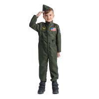 Kids Fighter Pilot Jumpsuit & Hat Costume Set