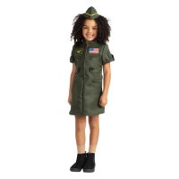 Toddler Fighter Pilot Costume Dress & Hat Costume Set