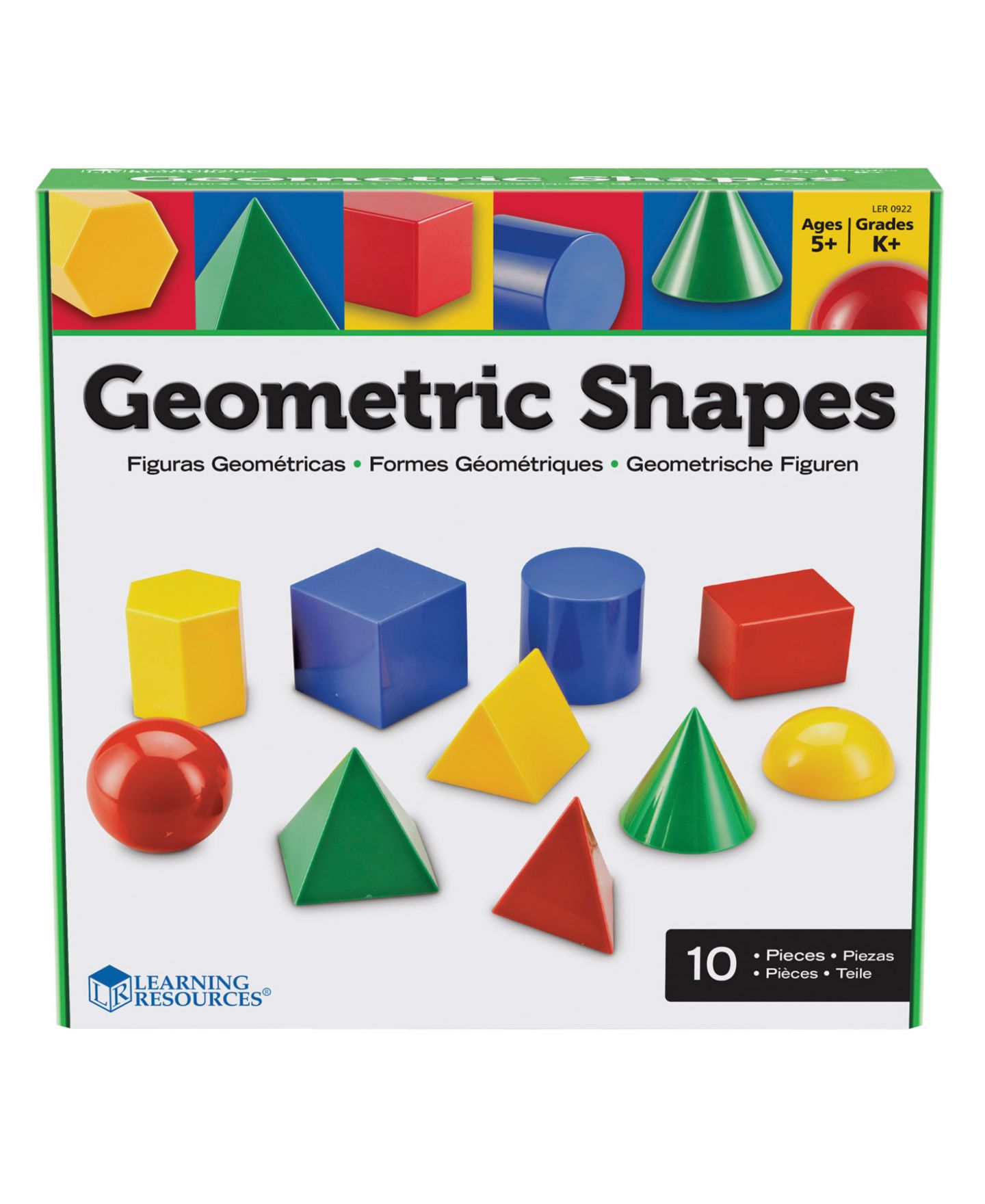 Детские игрушки Learning Resources Large Geo-Solids 10-Piece Geometry Learning Kit, Ages 5+ — фото 3