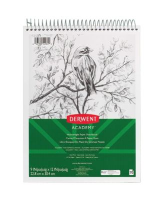 Derwent Academy Wirebound Sketchbook, 70 Sheets, Pack of 3