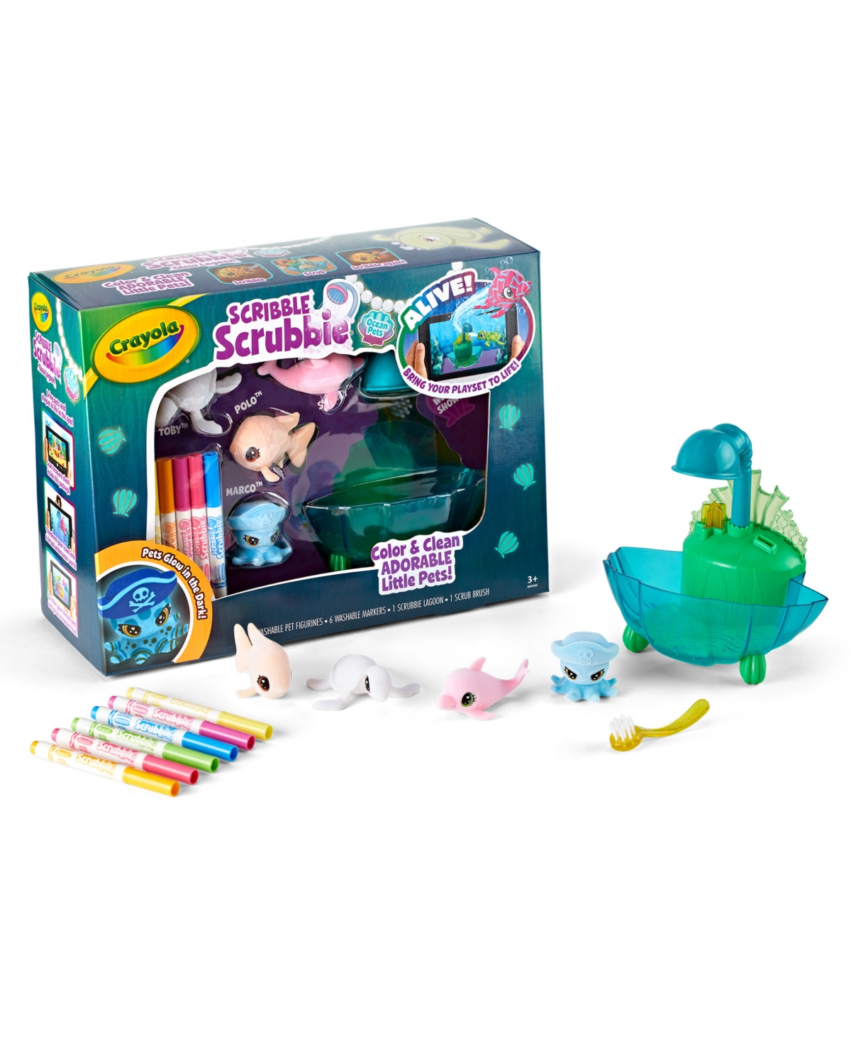 Scribble Scrubbie Ocean Pets Glow Lagoon - Assorted