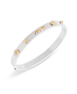 Faux Stone Signature Mixed Motif Bangle Bracelet