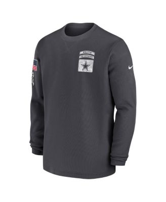 Men's Anthracite Dallas Cowboys 2024 Salute to Service Long Sleeve T-Shirt