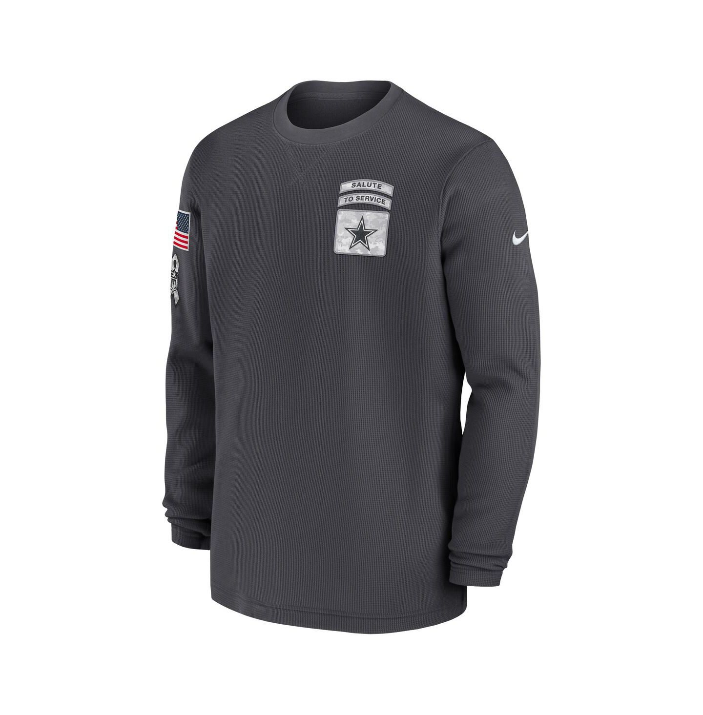 Мужская футболка Nike Anthracite Dallas Cowboys 2024 Salute to Service Long Sleeve — фото 3