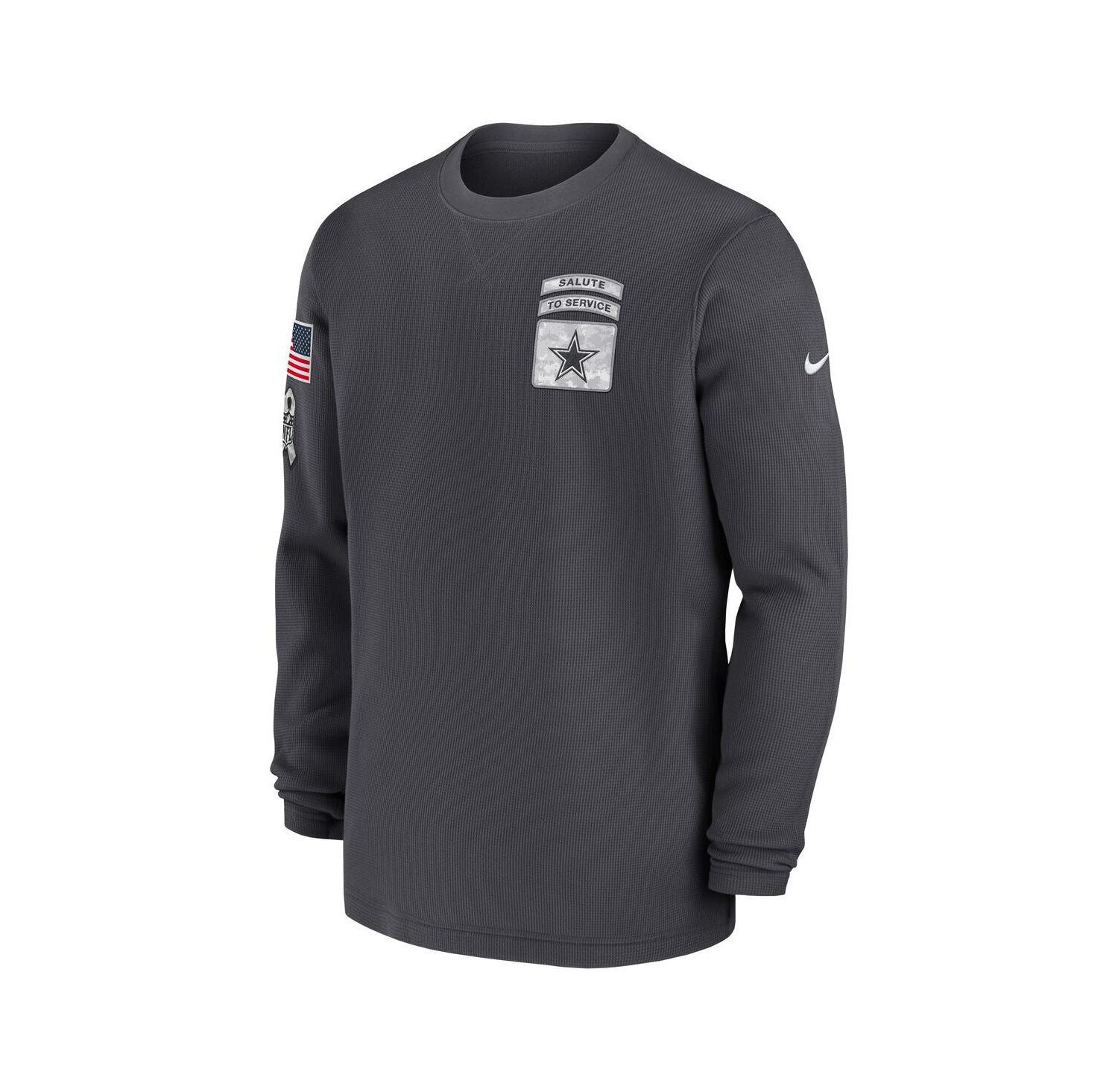 Men's Anthracite Dallas Cowboys 2024 Salute to Service Long Sleeve T-Shirt