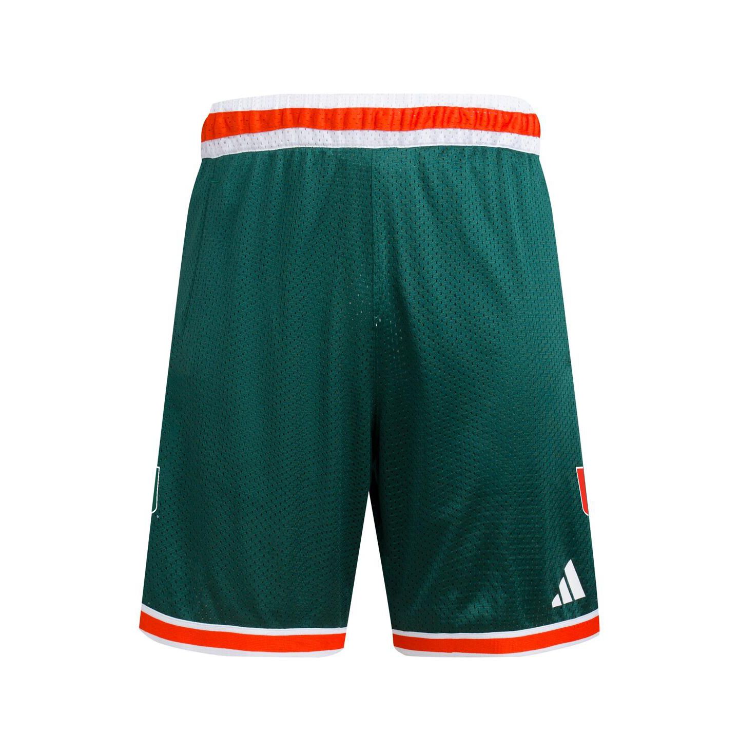 Мужские шорты adidas Green Miami Hurricanes Swingman Replica Basketball — фото 3