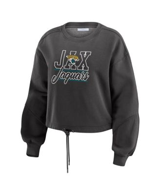 Women's Black Jacksonville Jaguars Washed Fleece Long Sleeve T-Shirt Shorts Lounge Set