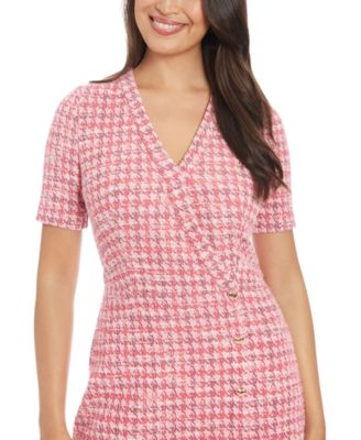 strapless open back dress Houndstooth Tennis Dress – Shop Nineteen Boutique main image 0