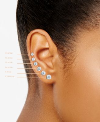 Certified Near Colorless Diamond Stud Earrings (1 ct. t.w.) in 18k White Gold