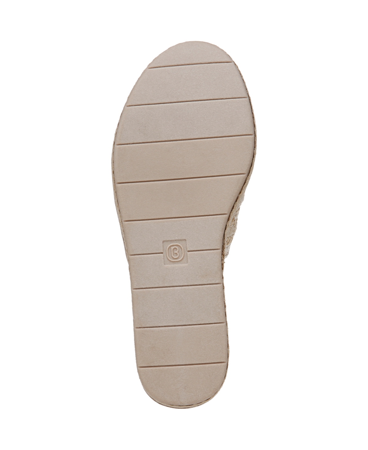 Bzees Runaway Washable Slide Wedge Sandals In White Raffia Fabric