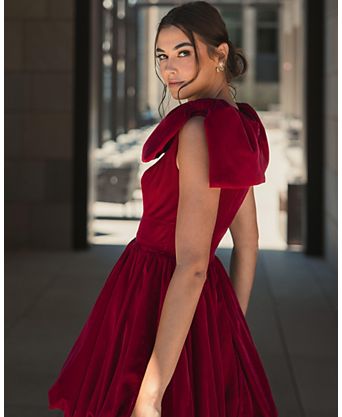 red velvet dress womens Neeno Women's Dresses Split Thigh Ruched Cami Dress for Women (Color : Red, Size : Small) : Clothing, Shoes & Jewelry Smocked cuffs and puff sleeves bring in a touch of vintage Velvet Dress for Women Velvet