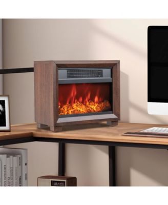 Mini Wooden Space Tabletop Fireplace with Realistic Flame Effect