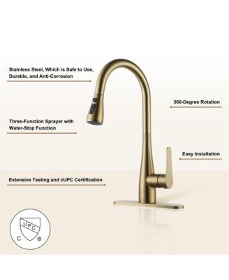 1.8 GPM Pull Down Kitchen Faucet with Deck Plate