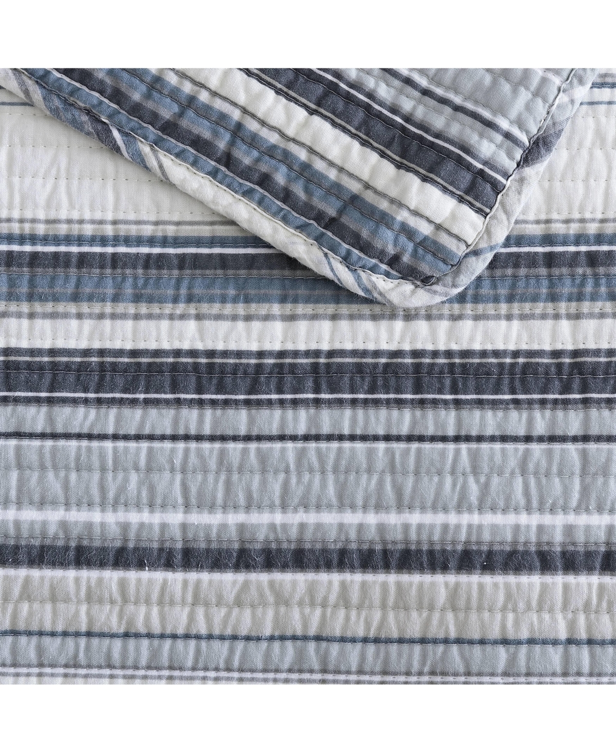 Stone Cottage Fresno Cotton Blue 4 Piece Quilt Set-Full/Queen