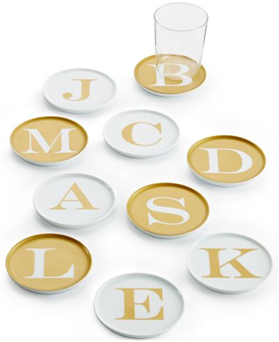 The Cellar Gold-Tone Initial Coasters Set Collection, Set of 4, Only at Macy's