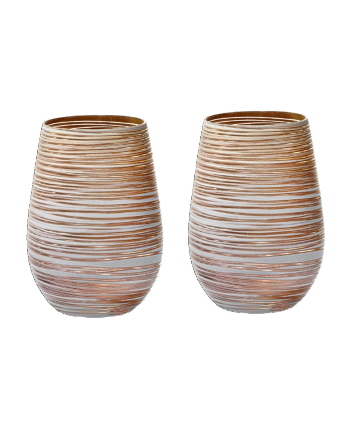 Stolzle Lausitz Olympia Twister Tumblers, Set Of 2 In White With Bronze