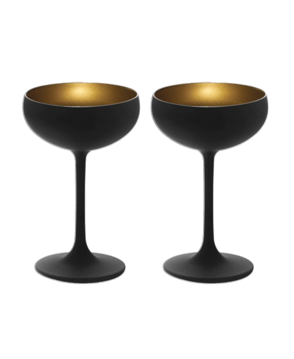 Stolzle Lausitz Olympia Saucer Glasses, Set Of 2 In Black With Gold