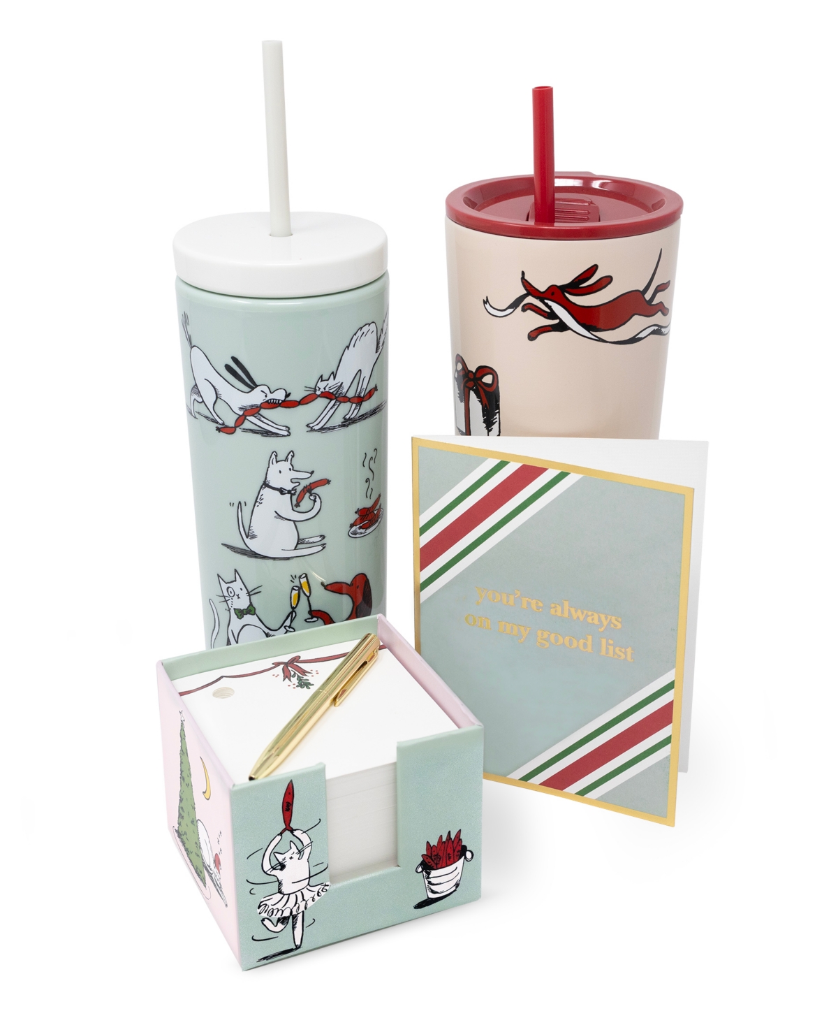 Kate Spade New York Holiday Card Set In Luna Stripe