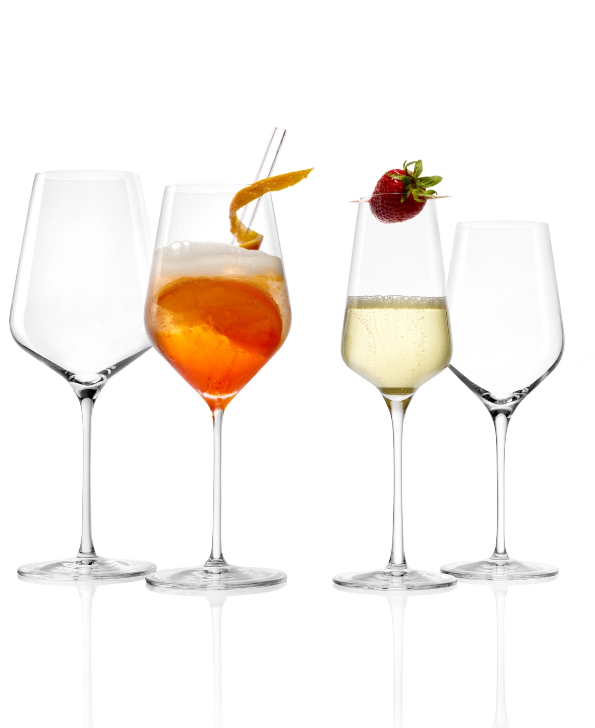 Stolzle Lausitz Starlight Wine Glasses, Set Of 4 In Crystal