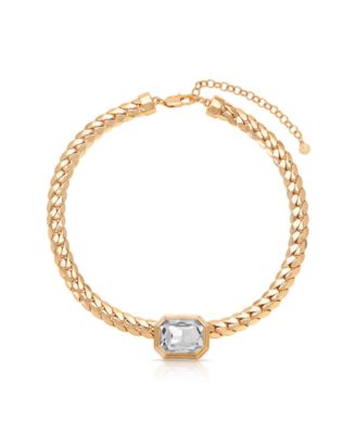 Deco Crystal Statement Cuban Chain Necklace