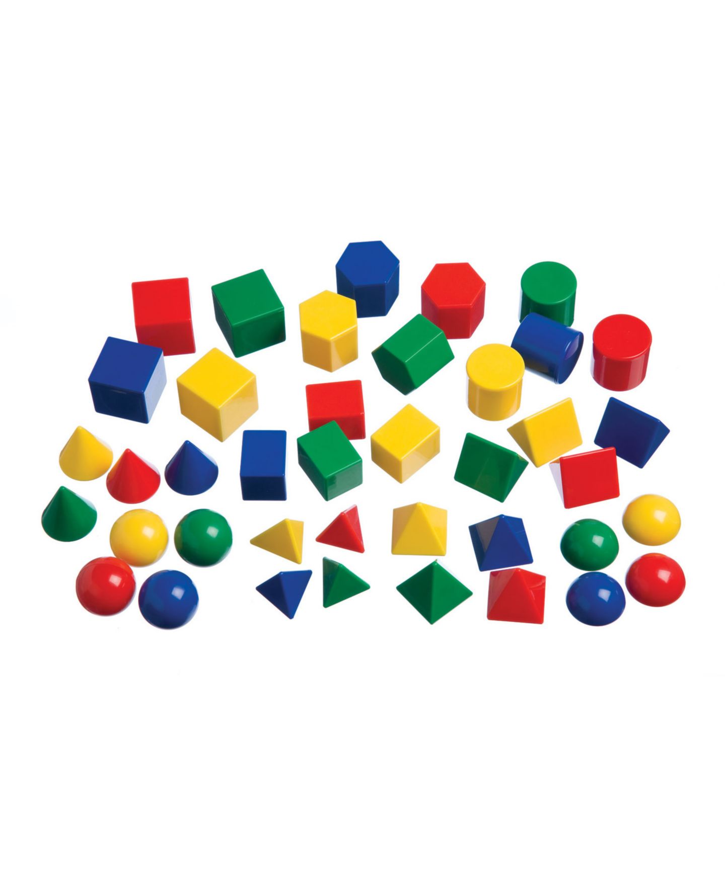 Детские игрушки edxeducation Mini Geometric Solids 3-D Shapes, 40-Piece Set, Ages 8+ — фото 1