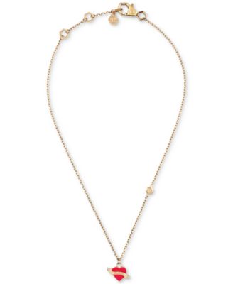 Gold-Tone Logo Heart Pendant Necklace, 24-1/4" + 2" extender 