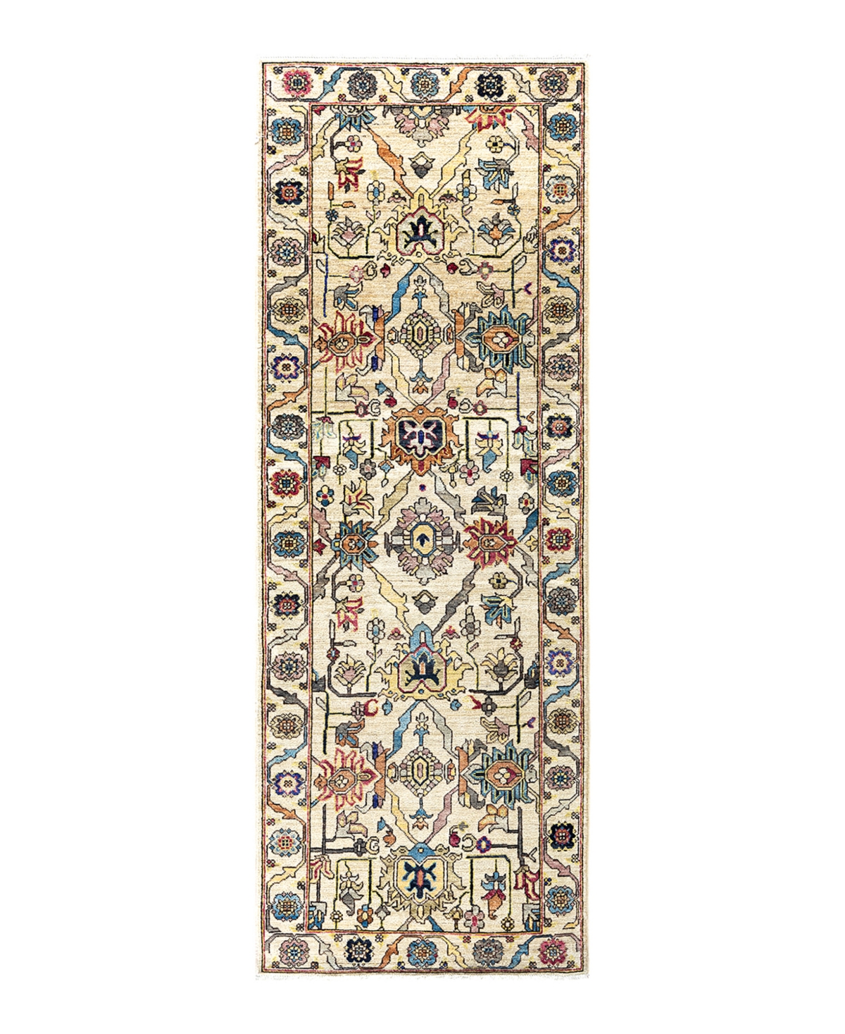 Adorn Hand Woven Rugs Serapi M1999 2'10"x7'11" Runner Area Rug In Ivory