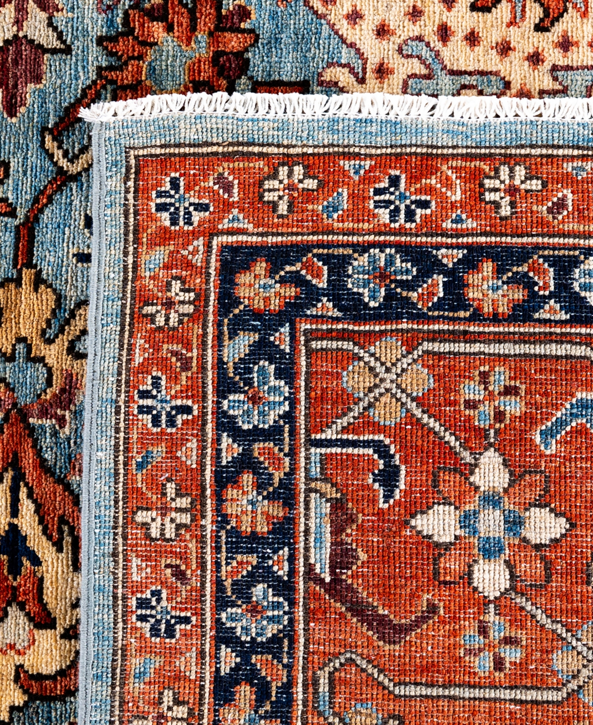 Adorn Hand Woven Rugs Serapi M1999 8'11"x11'9" Area Rug In Light Blue