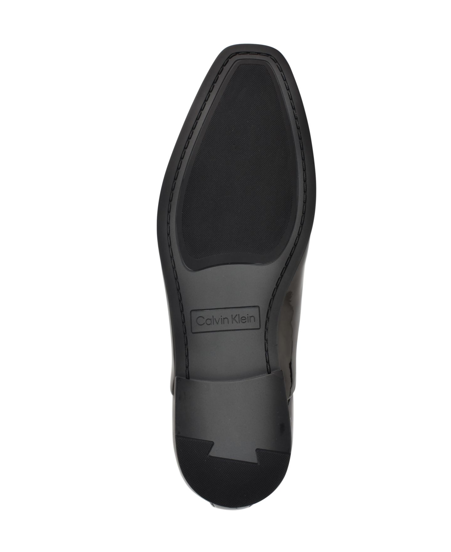 Мужские туфли Calvin Klein Cardiff Round Toe Dress Loafer, цвет: Чёрный лаковый — фото 5