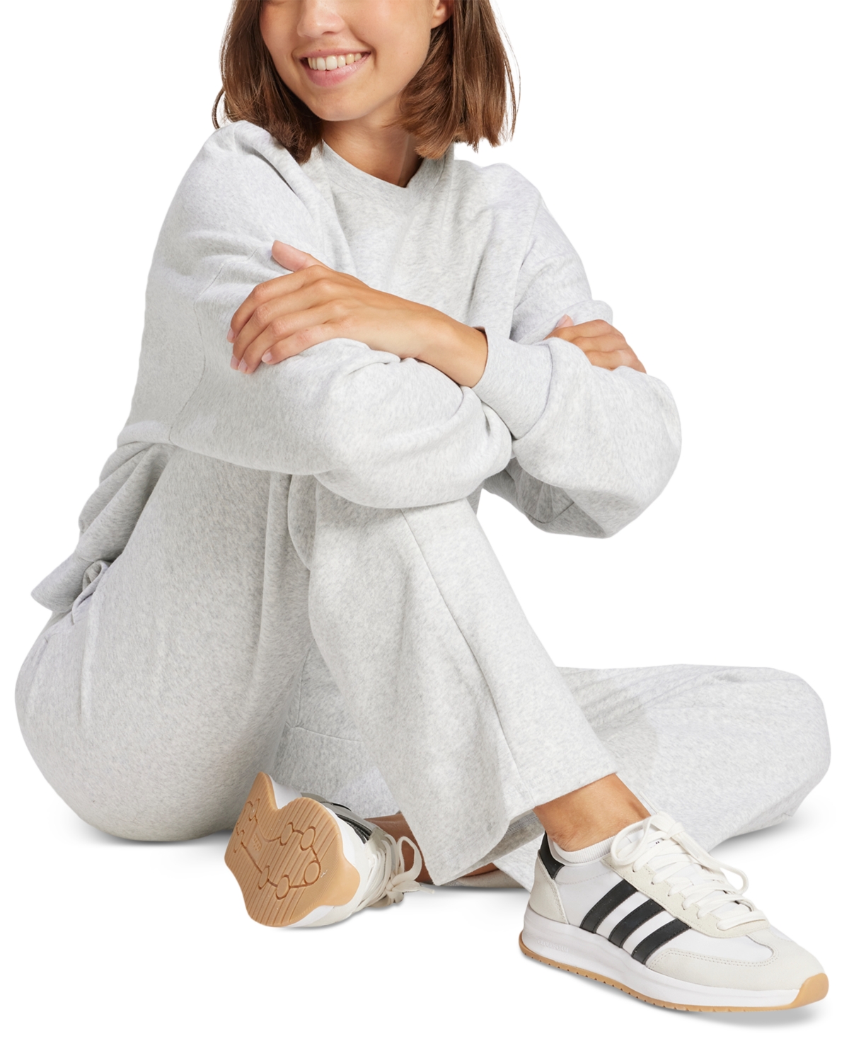Adidas Originals Adidas Fleece Sweatpants In Gray