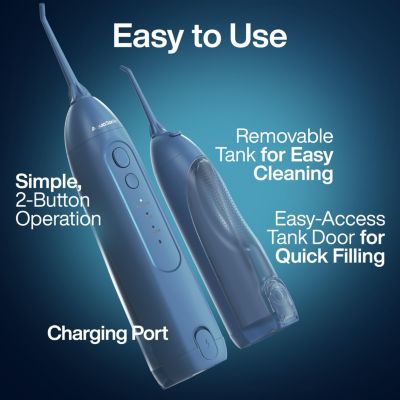 Icon Electric Water Flosser - Rechargeable, Included Jet Tip, Charging Cord, Home & Travel Use (Navy